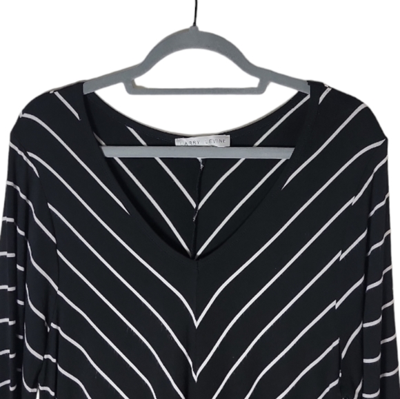 Larry Levine high low v neck stripe tunic top size 2X - Picture 3 of 6
